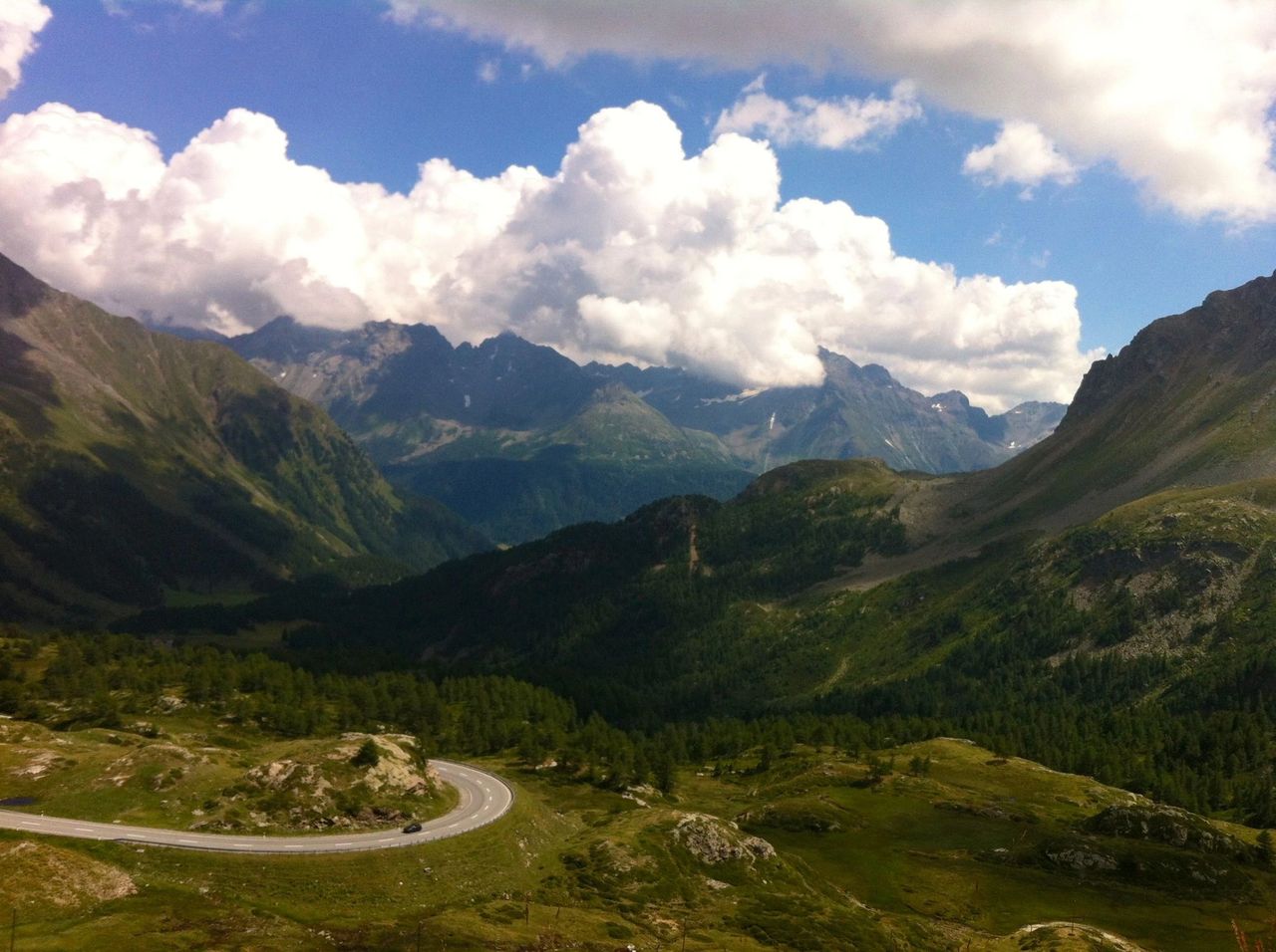 Bernina Pass between Italy and Switzerland