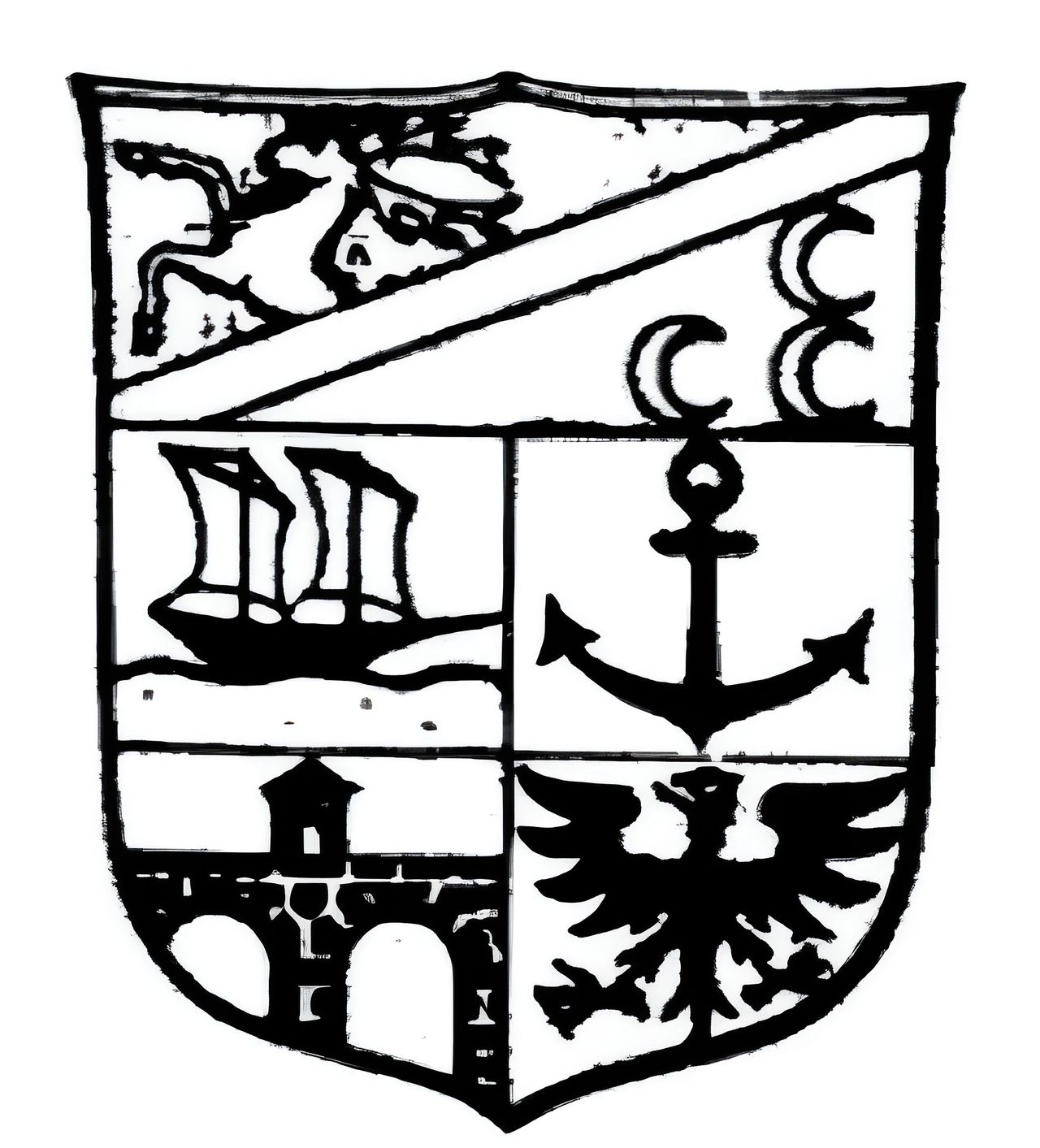 Coat of Arms of the family Sarrasin from the Armorial Valaisan (1946)