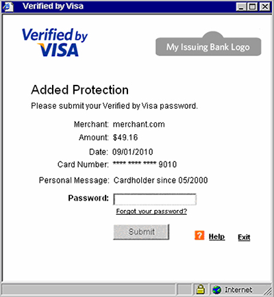 Authenticate Verified by Visa