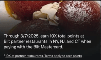 Earn 10X at Bilt Neighborhood Partner Restaurants