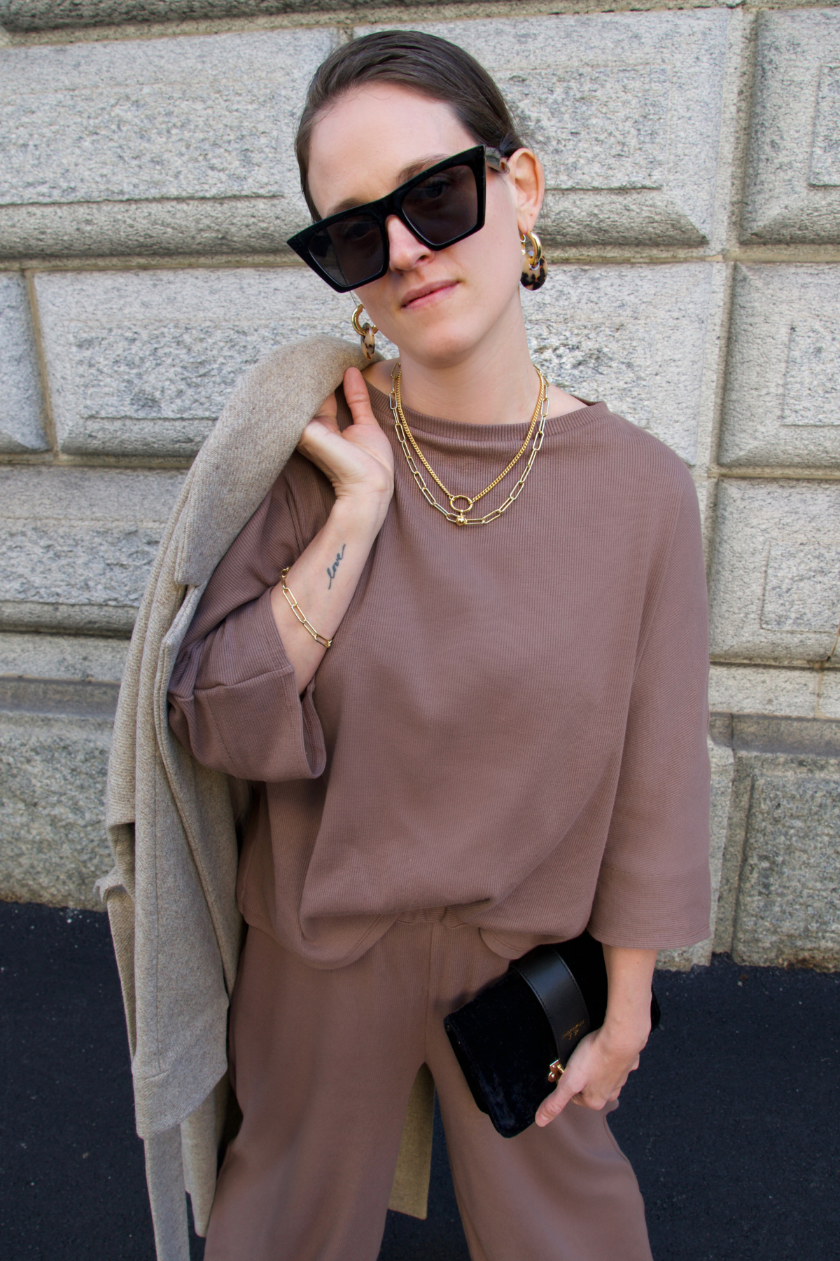 Andrea Steiner from sustainable fashion blog based in Switzerland is wearing an outfit by the Stories.