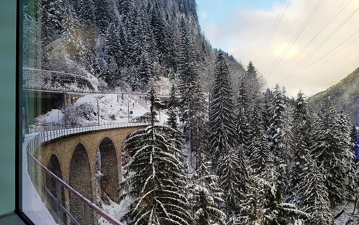 The Train Ride from Zurich to Davos ski resort